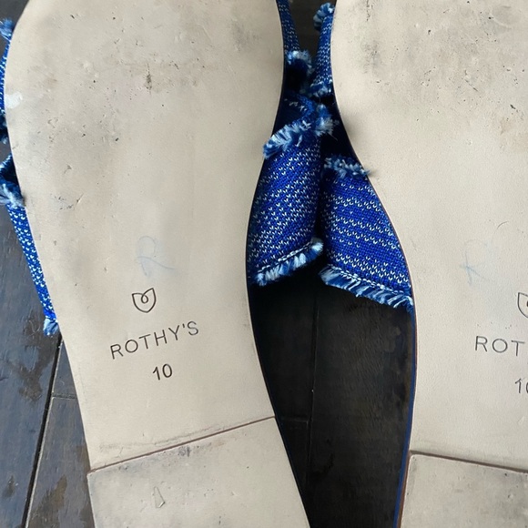 Rothy’s The Knot Denim blue Frayed slide sandals - Picture 11 of 12